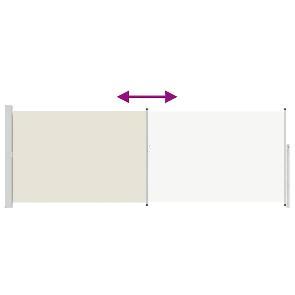 Ausziehbare Seitenmarkise 160x500 cm Creme
