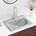 Waschbecken mit Überlauf 60x46x16 cm Keramik Silbern