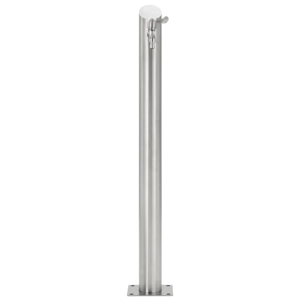 Garten-Wassersäule Edelstahl Rund 95 cm