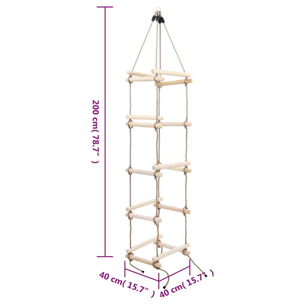 Kinder-Strickleiter 200 cm Holz