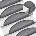 Stufenmatten 15 Stk. 56x17x3 cm Dunkelgrau Halbrund