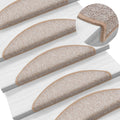 Stufenmatten 15 Stk. 56x17x3 cm Hellbraun Halbrund