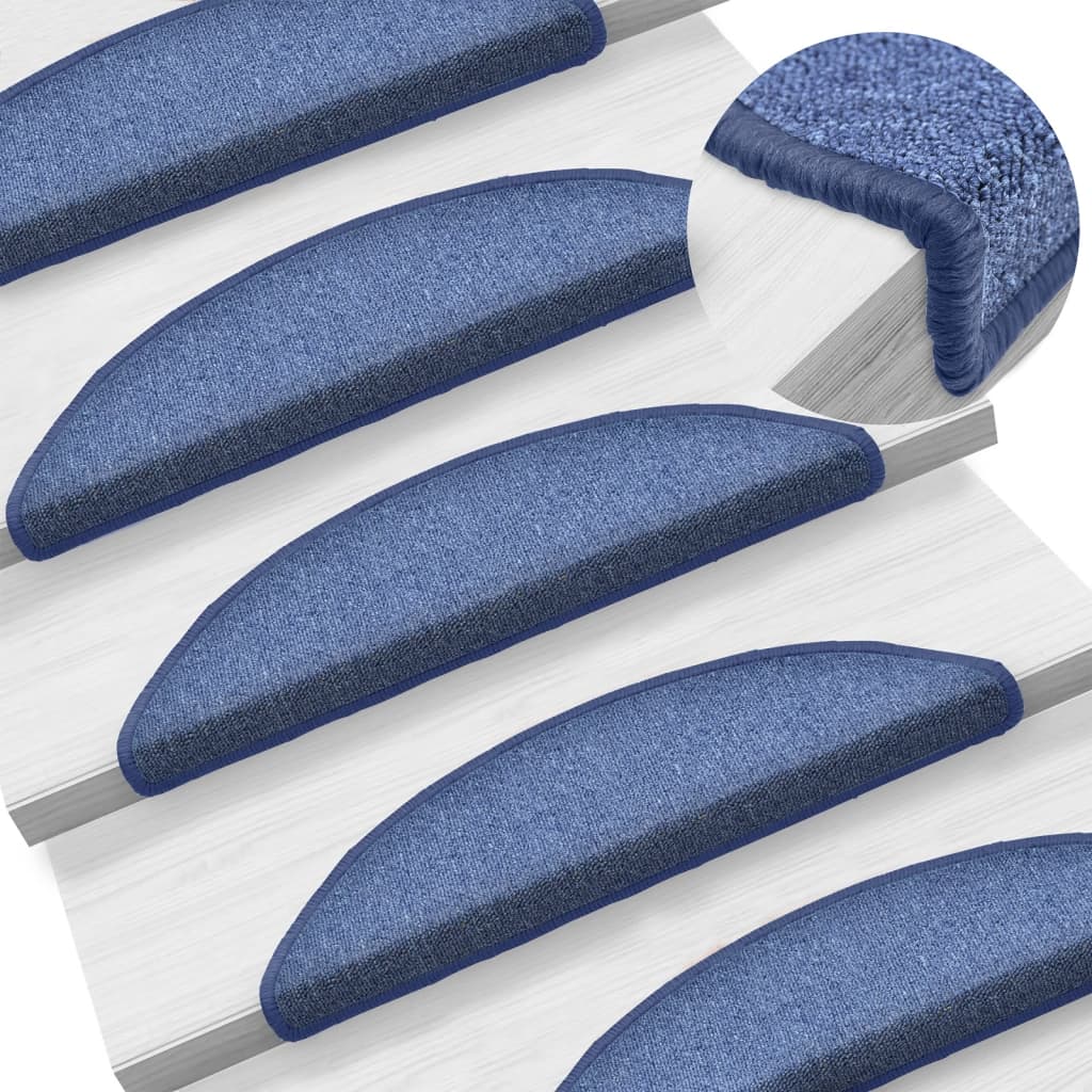 Stufenmatten 15 Stk. 56x17x3 cm Blau Halbrund