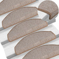 Stufenmatten 15 Stk. 65x24x4 cm Hellbraun Halbrund Groß
