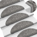 Stufenmatten 15 Stk. 56x17x3 cm Grau Halbrund
