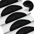 Stufenmatten 15 Stk. 56x17x3 cm Schwarz Halbrund