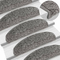 Stufenmatten 15 Stk. 65x21x4 cm Grau Halbrund Groß
