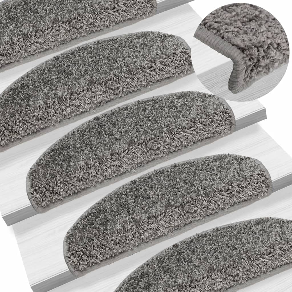 Stufenmatten 15 Stk. 65x21x4 cm Grau Halbrund Groß