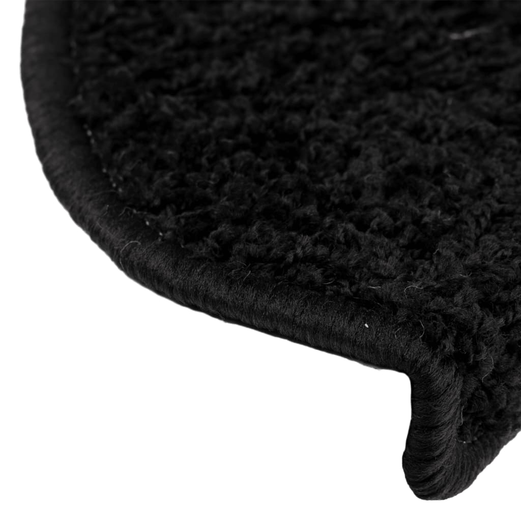 Stufenmatten 15 Stk. 65x21x4 cm Schwarz Halbrund Groß
