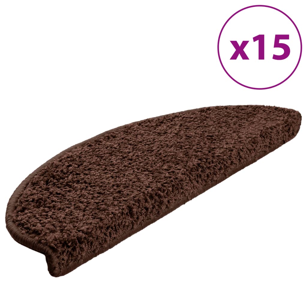 Stufenmatten 15 Stk. 65x21x4 cm Braun Halbrund Groß