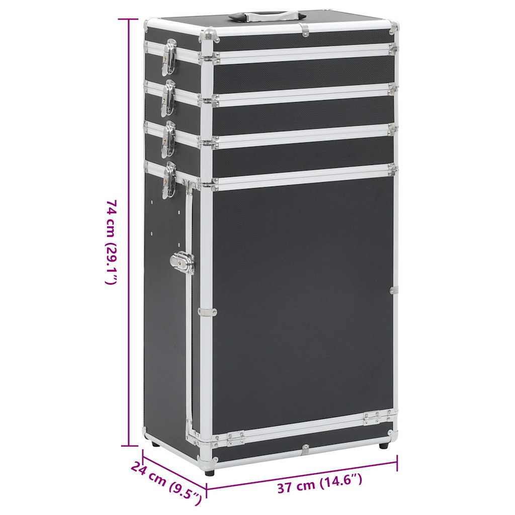 Kosmetikkoffer Aluminium Schwarz