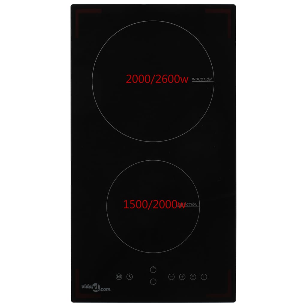 Induktionskochfeld mit 2 Platten Touch Control Glas 3500 W