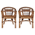 Gartenstühle 2 Stk. Natürliches Rattan Braun