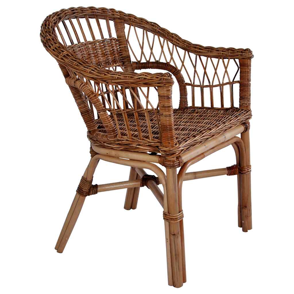 Gartenstühle 2 Stk. Natürliches Rattan Braun