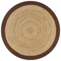 Teppich Handgefertigt Jute mit Braunem Rand 90 cm