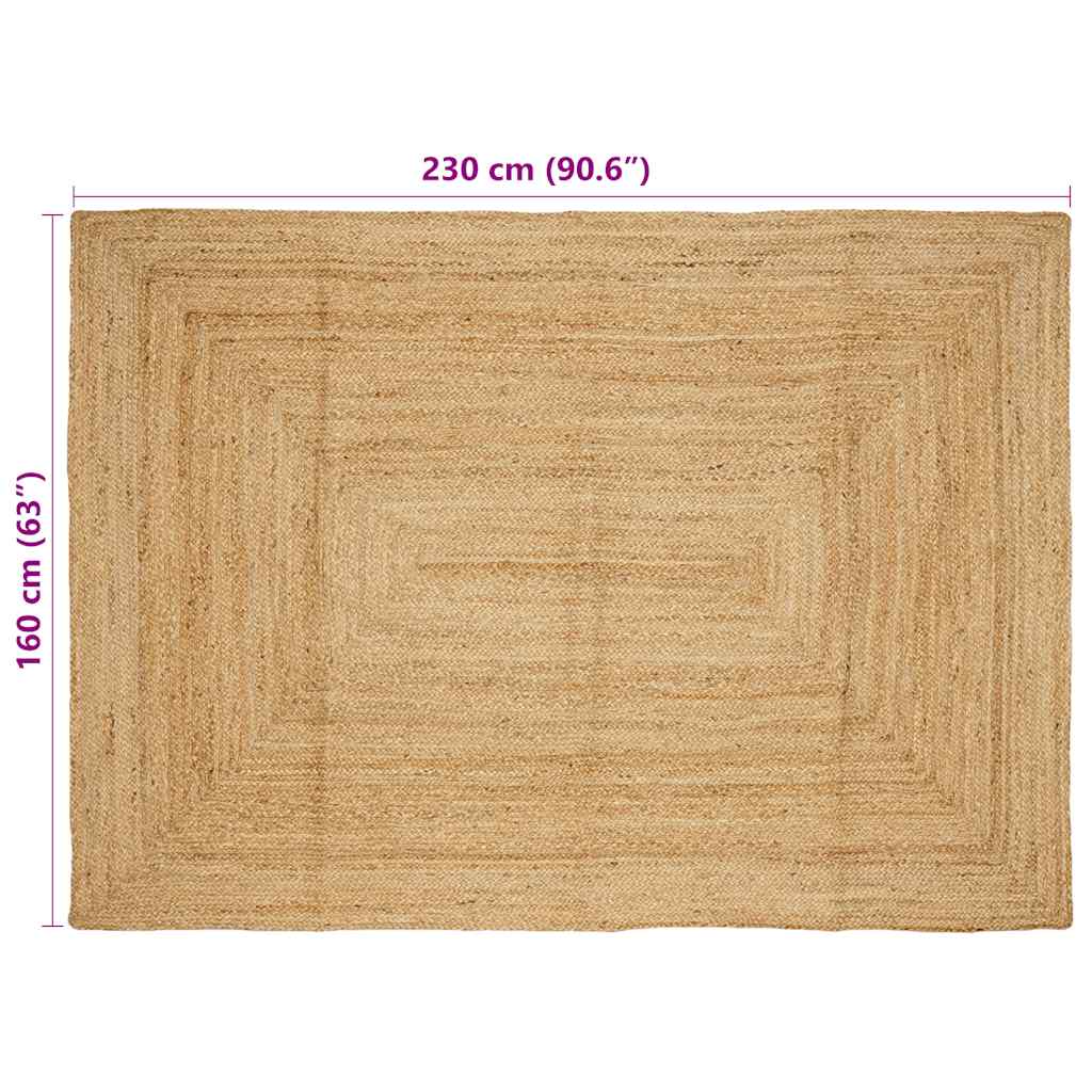 Teppich Handgefertigt Jute Natur 160x230 cm