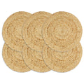 Tischsets 6 Stk. Natur 38 cm Rund Jute