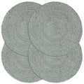 Tischsets 4 Stk. Olivgrün 38 cm Rund Jute