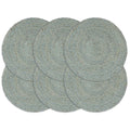 Tischsets 6 Stk. Uni Olivgrün 38 cm Rund Jute