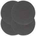 Tischsets 4 Stk. Dunkelgrau 38 cm Rund Baumwolle