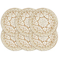 Tischsets 6 Stk. Weiß 38 cm Rund Jute