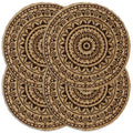 Tischsets 4 Stk. Dunkelbraun 38 cm Rund Jute