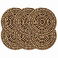 Tischsets 6 Stk. Dunkelbraun 38 cm Rund Jute