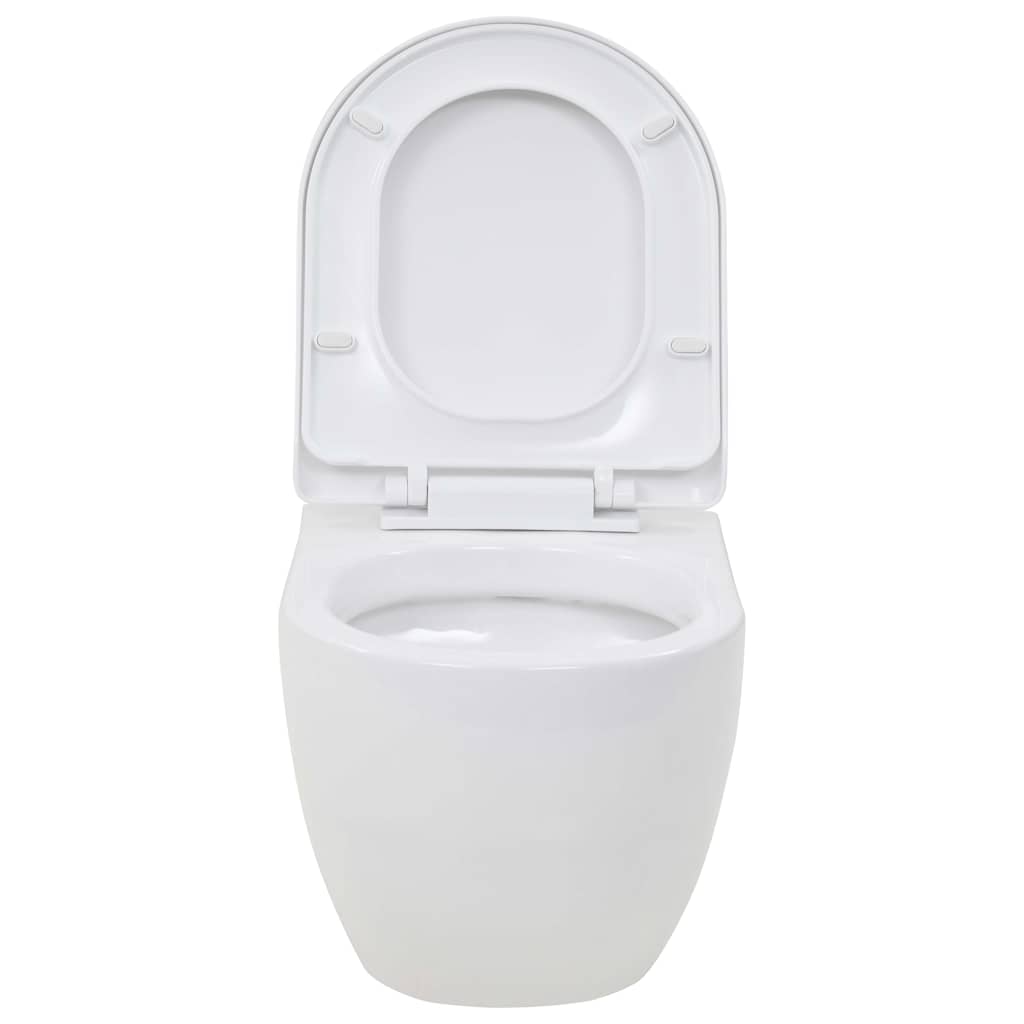 Hänge-Toilette mit Einbau-Spülkasten Keramik Weiß