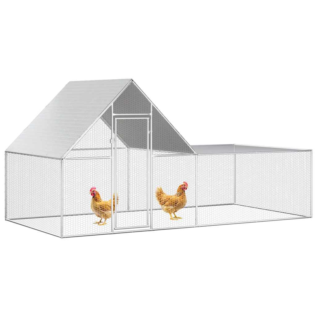 Hühnerstall 4x2x2 m Verzinkter Stahl