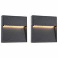 Außenwandleuchten 2 Stk. LED 3W Schwarz Quadratisch