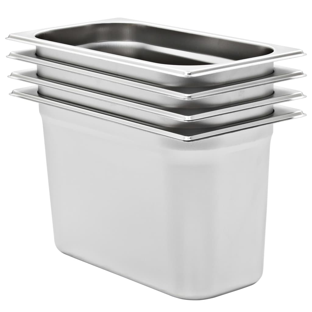 Gastronormbehälter 4 Stk. GN 1/3 200 mm Edelstahl