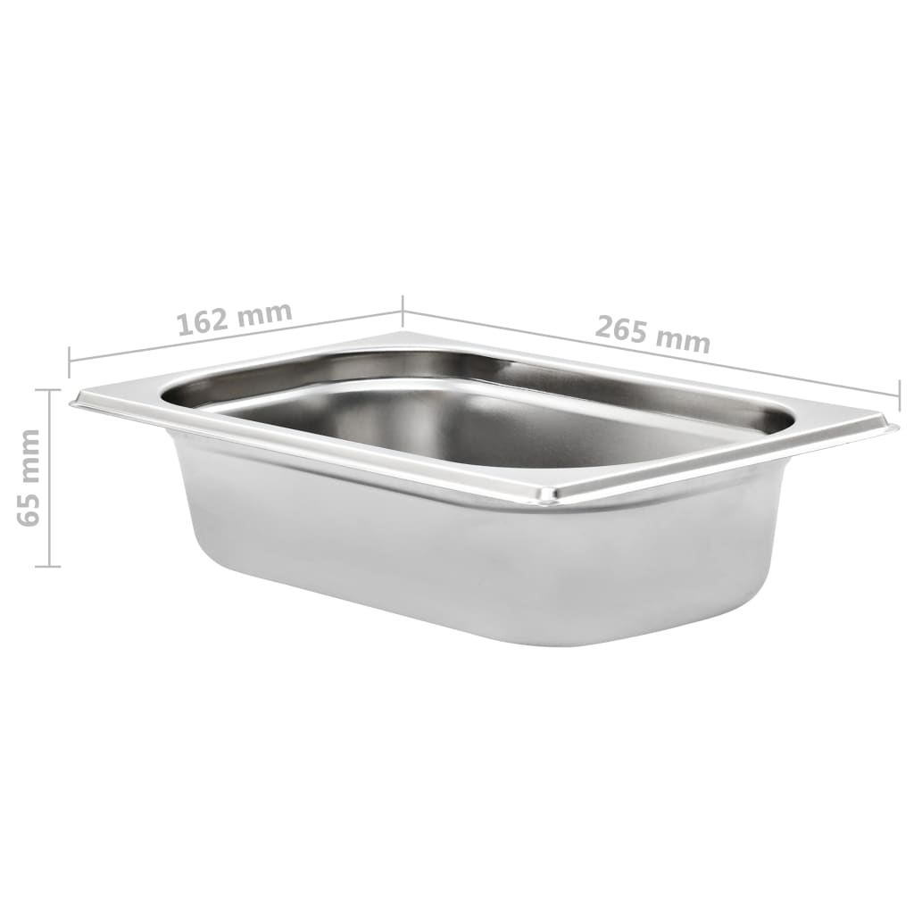 Gastronormbehälter 8 Stk. GN 1/4 65 mm Edelstahl