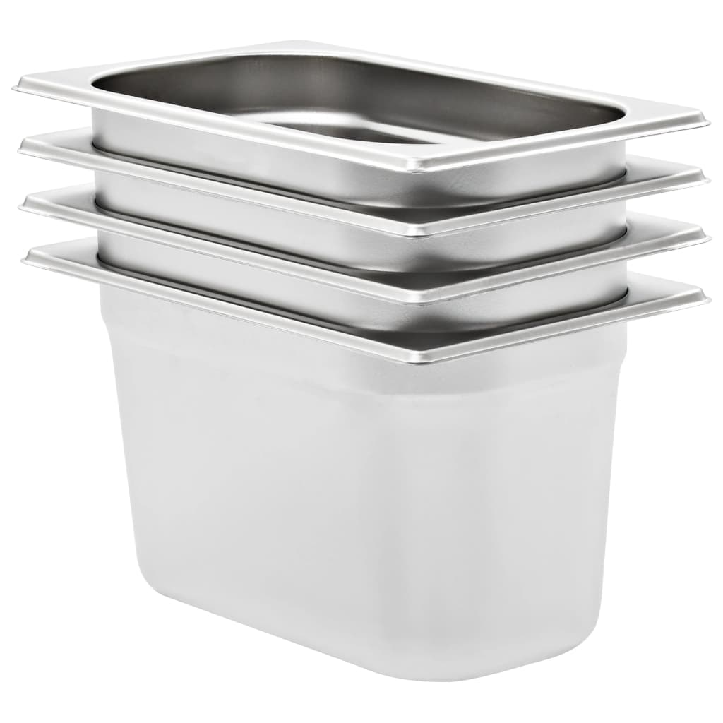 Gastronormbehälter 4 Stk. GN 1/4 150 mm Edelstahl