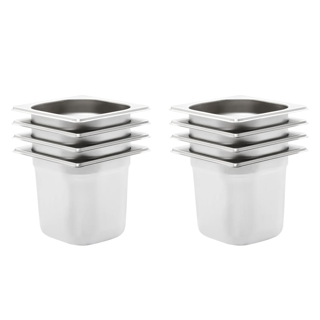 Gastronormbehälter 8 Stk. GN 1/6 150 mm Edelstahl