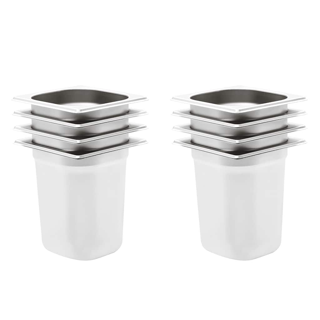 Gastronormbehälter 8 Stk. GN 1/6 200 mm Edelstahl