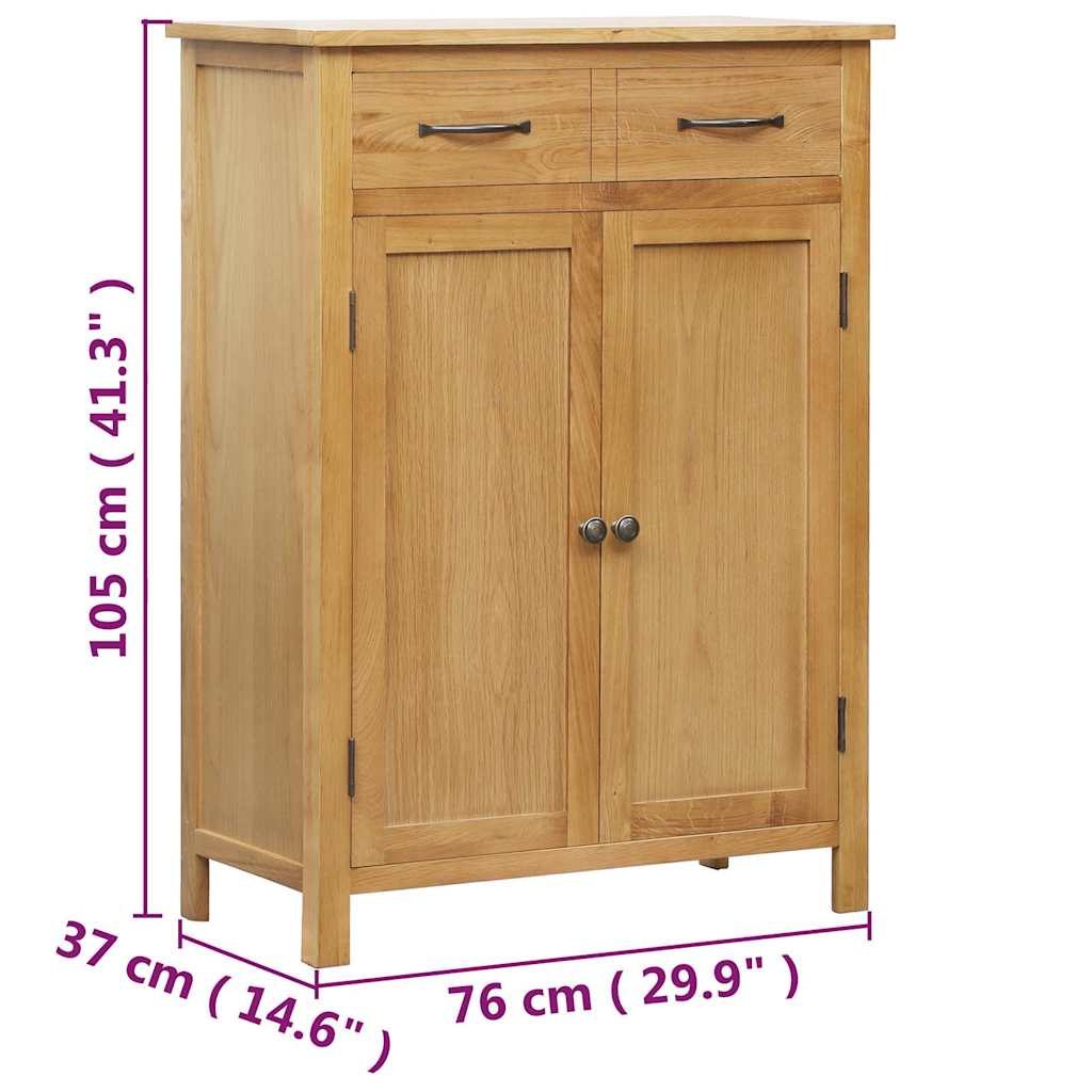 Schuhschrank 76x37x105 cm Eiche Massivholz