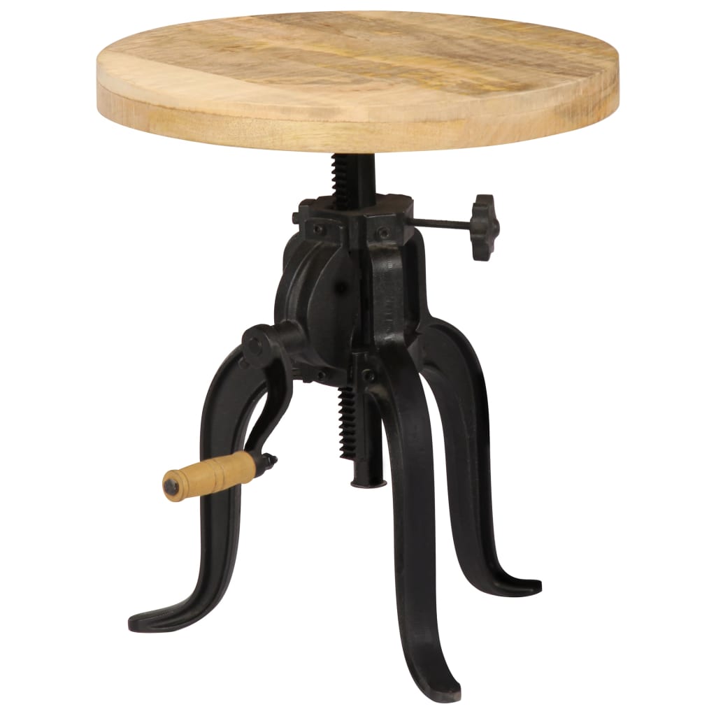 Beistelltisch 45 x (45-62) cm Massivholz Mango und Gusseisen