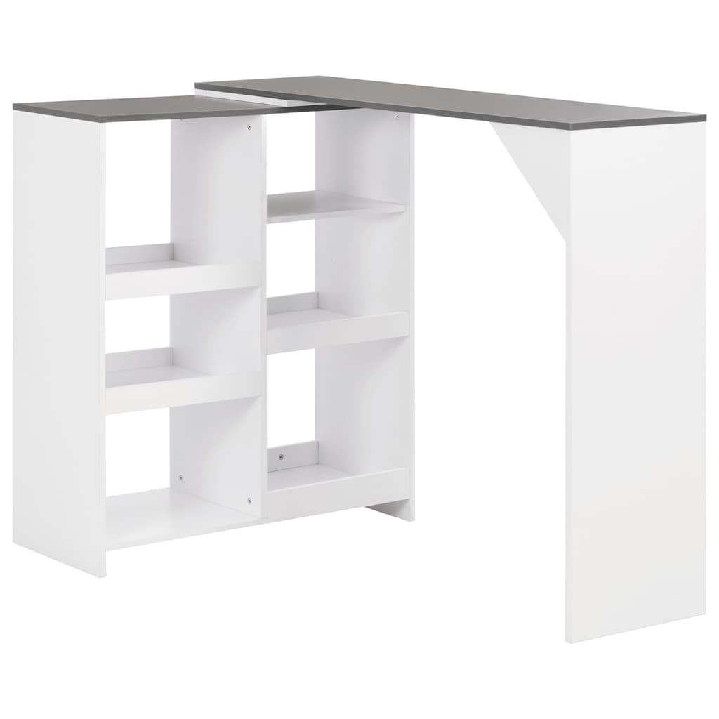 Bartisch mit Beweglichem Regal Weiß 138x39x110 cm