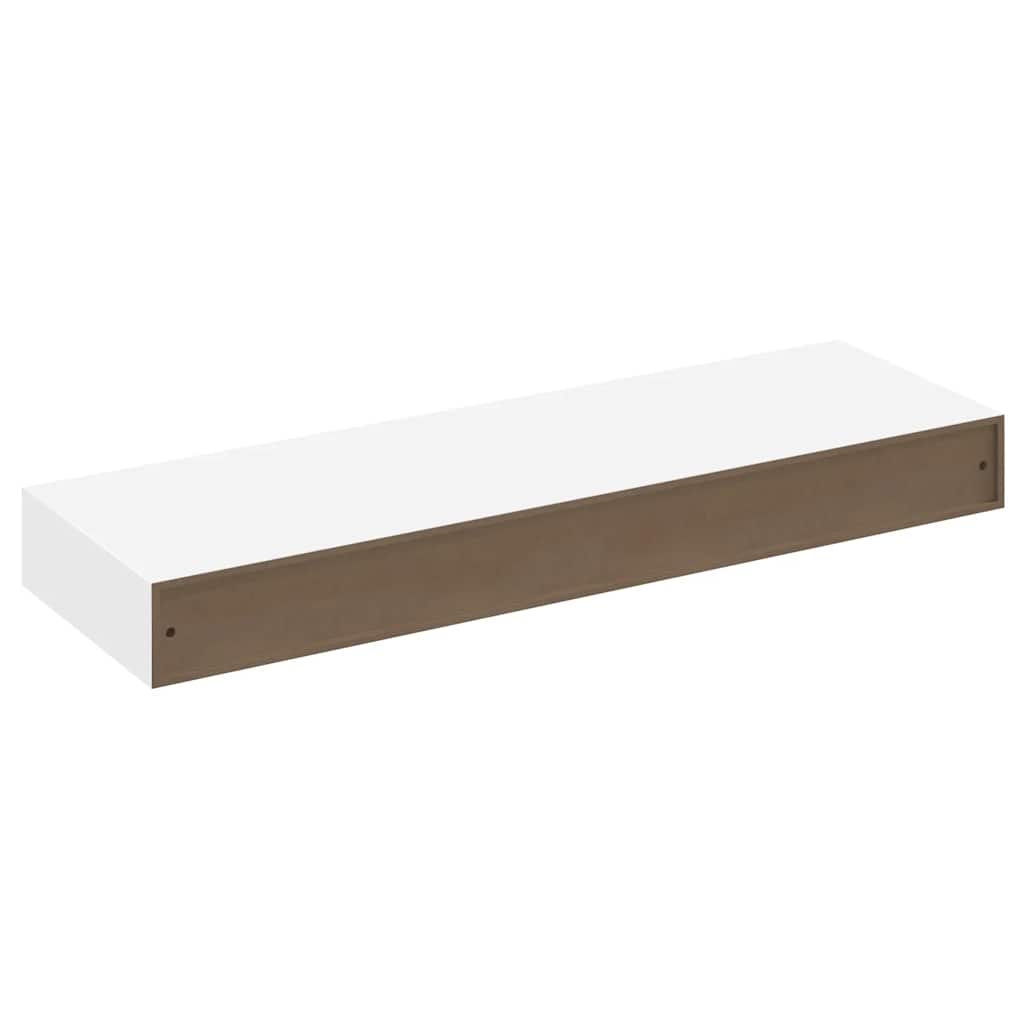 Wandregal Hängeregal mit Schubladen 2 Stk. Weiß 80 cm