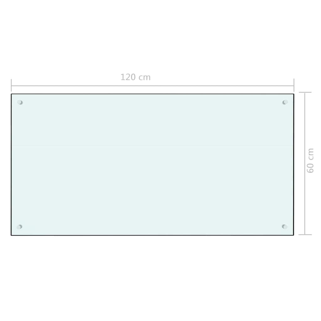 Küchenrückwand Milchweiß 120x60 cm Hartglas