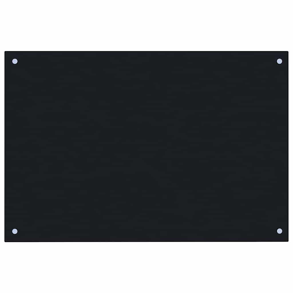 Küchenrückwand Schwarz 90x50 cm Hartglas