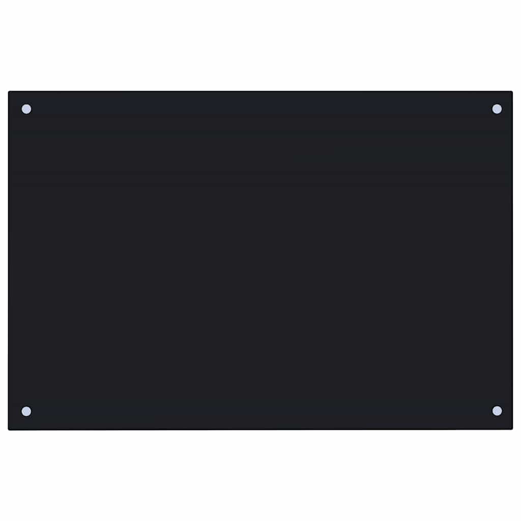 Küchenrückwand Schwarz 90x60 cm Hartglas