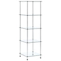 Regal mit 5 Ablagen Transparent 40x40x130 cm Hartglas