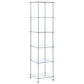 Regal mit 6 Ablagen Transparent 40x40x160 cm Hartglas