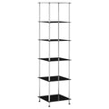Regal mit 6 Ablagen Schwarz 40x40x160 cm Hartglas