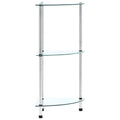 Regal mit 3 Ablagen Transparent 30x30x67 cm Hartglas