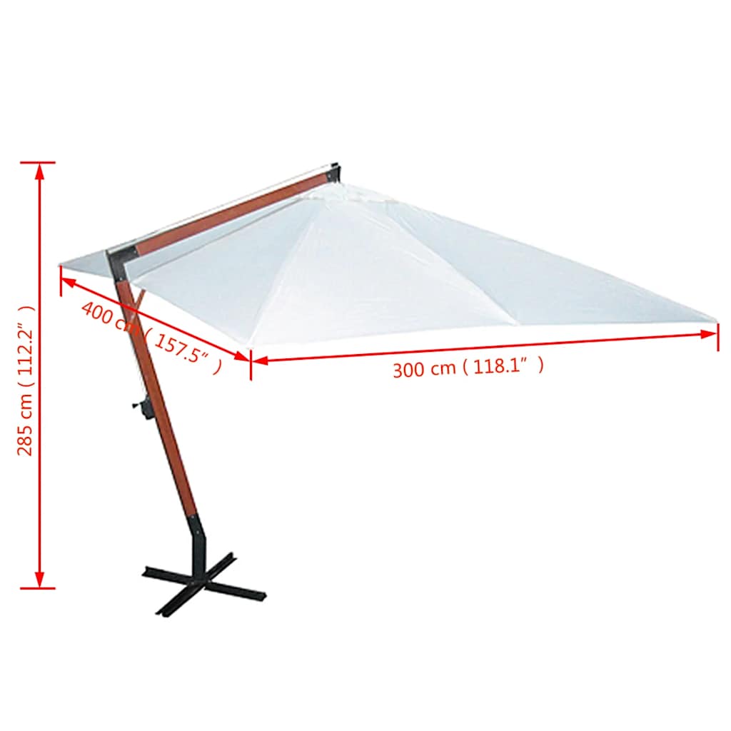 Sonnenschirm 300x400 cm Weiß