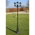 Gartenlaterne 3-flammig 215 cm Dunkelgrün/Schwarz Aluminium