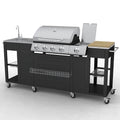 Gasgrill mit 4+1 Flammen Schwarz