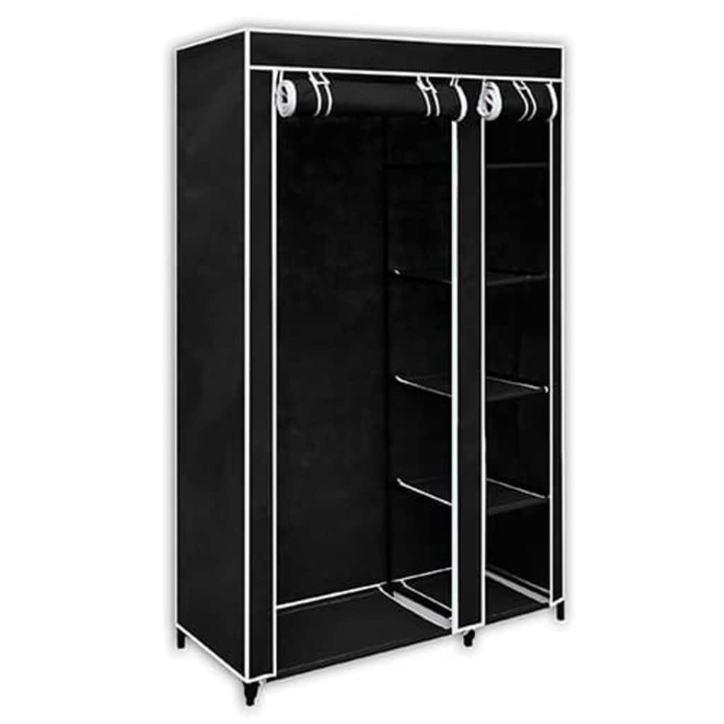 Faltbarer Stoffschrank Schwarz 110 x 45 x 175 cm